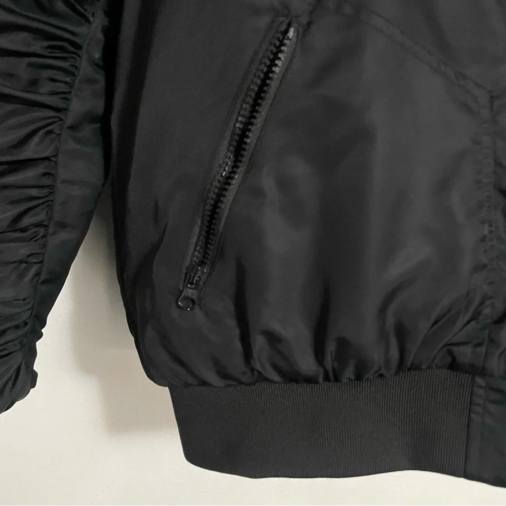 Streetwear Black Bomber Jacket Size Large - Picture 10 of 10